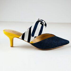 Cabi Kitten Heels with Navy White Striped Bow